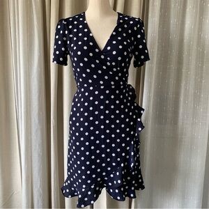 POLKA DOT RETRO BLUE AND WHITE MINI DRESS S